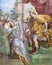 ACIREALE, ITALY - APRIL 11, 2018: The fresco of David and Abigail in church Chiesa di San Camillo by Pietro Paolo Vasta, 18. cent.