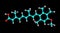 Acitretin molecular structure isolated on black