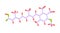Acitretin molecular structure isolated on white