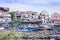 Acitrezza harbor with fisher boats next to Cyclops islands, Catania, Sicily, Italy