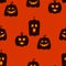 Ack o lantern faces seamless pattern. Halloween Pumpkin horror scary smileys background. October Holidays Funny Cartoon Wallpaper