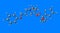 Aclidinium bromide molecular structure isolated on blue