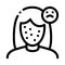 Acne Face Sad Girl Icon Outline Illustration