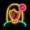 Acne Face Sad Girl neon glow icon illustration