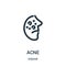 acne icon vector from disease collection. Thin line acne outline icon vector illustration. Linear symbol for use on web and mobile