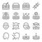 Acne Skin Icon Set. Contains such Icons as Skin Layer, Surface, Complexion, UV ,DNA and more. Expanded Stroke