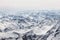 Aconcagua mountains full of snow seen from a plane the beauty of nature