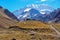 Aconcagua National Park\'s landscapes in between Chile and Argent