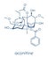 Aconitine molecule. Toxin present in Aconitum plants monkshood. Skeletal formula.