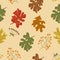 Acorn leaves stylized fall pattern.