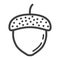 Acorn line icon, nut and food, vector graphics