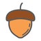 Acorn line icon, nut and food, vector graphics