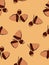 Acorn seamless background, fall season image, vector illustration, doodle drawing style