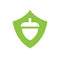Acorn shield logo icon design, acorn protectors symbol, acorn protect concept - Vector