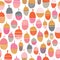 Acorn vector illustration seamless pattern. Repeating autumn background. Kids fall decoration Scandinavian style