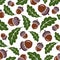 Acorns pattern background set. Collection icon acorns. Vector