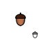 Acorns set. Collection icon acorns. Vector