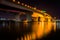 The Acosta Bridge over the St. John\'s River at night, in Jackson