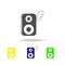 acoustic column and notes multicolored icons. Element of music icon. Signs and symbols collection icon for websites, web design, m