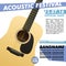 Acoustic festival performance poster in your club Indie musician concert show with realistic guitar