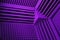 Acoustic foam absorber and bass traps for sound dampering, purple background