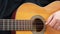 Acoustic Guitar Arpeggios. Man Playing Guitar Outdoors. Romantic Mood, Musical Instrument, Close-Up