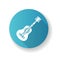 Acoustic guitar blue flat design long shadow glyph icon
