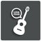 Acoustic guitar icon. Live music symbol. Flat icon