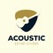 Acoustic Guitar Lessons Vector Logo Design Template