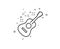 Acoustic guitar line icon. Music sign. Vector