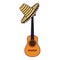 Acoustic guitar and mexican hat