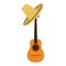 Acoustic guitar and mexican hat