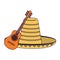 Acoustic guitar and mexican hat
