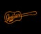 Acoustic guitar neon sign or icon of music shop