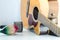 Acoustic guitar Percussion Accessories White background