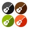 Acoustic Guitar Round Icon Design Set