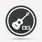 Acoustic guitar sign icon. Paid music symbol.