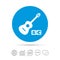 Acoustic guitar sign icon. Paid music symbol.