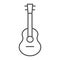 Acoustic guitar thin line icon, music and string, instrument sign, vector graphics, a linear pattern