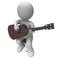 Acoustic Guitarist Character Shows Guitar Music