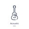Acoustic icon from music outline collection. Thin line acoustic icon isolated on white background
