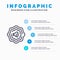 Acoustic Line icon with 5 steps presentation infographics Background