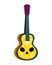 Acoustic mexican guitar with skull paint