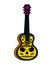 acoustic mexican guitar with skull paint