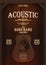 Acoustic music evening wild west vertical poster with guitar