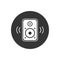 Acoustic music speaker white icon. Simple icon element for website, web design, mobile applications