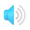 Acoustic sound speaker marketing announce volume wave realistic 3d icon mockup design vector