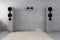 Acoustic speakers near concrete wall