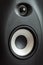 Acoustic tweeter and bass loudspeaker, stereo speaker close up.