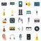 Acoustics icons set flat vector isolated